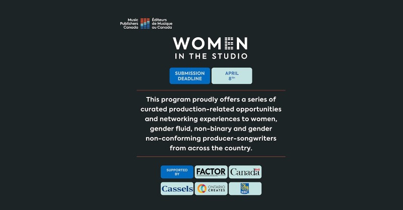 WomenInMusicCanada (@womeninmusicca) on Twitter photo 🚨 DEADLINE TOMORROW!
Apply now for the <a href="/canmuspub/">Music Publishers Canada</a> - Women in the Studio National Accelerator 2022.
Apply at: musicpublisher.ca/applications-o… 🚨 DEADLINE TOMORROW!
Apply now for the <a href="/canmuspub/">Music Publishers Canada</a> - Women in the Studio National Accelerator 2022.
Apply at: musicpublisher.ca/applications-o…