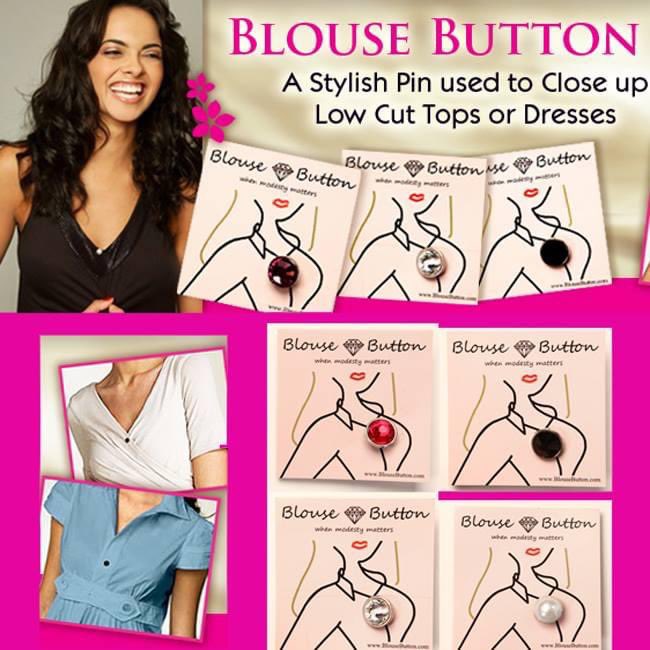 FashionFixes's tweet image. The #BlouseButton is a very clever and functional accessory designed to help minimise cleavage on your favourite top or dress. It is a very stylish pin that can be used to help close up low cut tops or dresses and prevent gaping bust lines. 
secretfashionfixes.ie/blouse-button-…