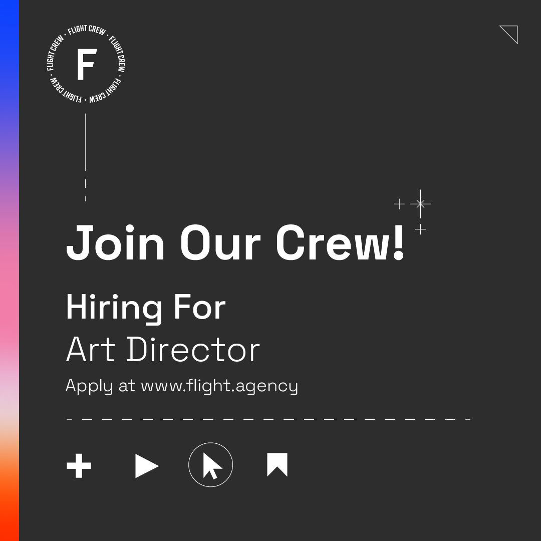Our Flight Crew is recruiting an Art Director to join our Design team! We are looking for a creative with experience in Adobe Creative Suite, digital advertising, mini golf skills, pre-press know how, leadership and a love for Comic Sans. Check out flight.agency/careers 🖱️