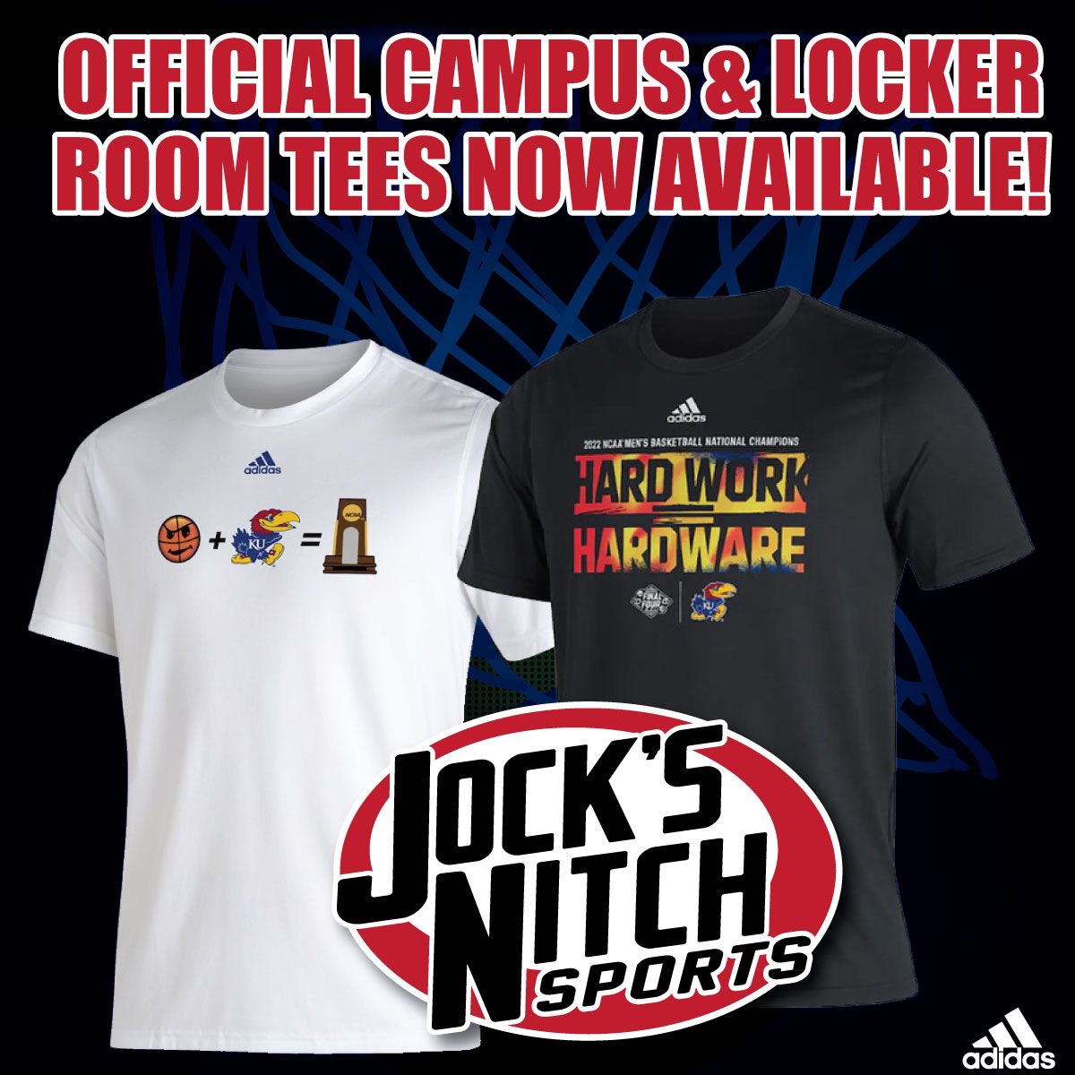 👀 NEW KANSAS JAYHAWKS NATIONAL CHAMP GEAR JUST ARRIVED 🏀 🏆 
•
•
•

#jocksnitch #kansasjayhawks #universityofkansas #NationalChampions2022 #marchmadness2022 #KU #rockchalkjayhawk #RockChalk #shopsmall #shoplocal #thenitch