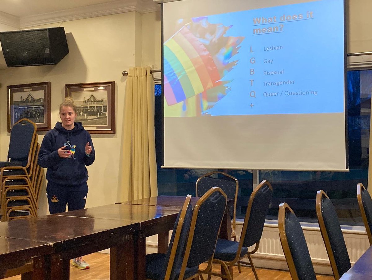 TheNorthernHC's tweet photo. A big Thankyou to @LParkinison &amp; @CharlotteDunha for organising a great LGBTQ+ awareness raising workshop @NorthernHockeyC @Northern_Club tonight. Another great input to help our club be a welcoming, inclusive &amp; safe place to enjoy sport &amp; socialising! @stonewalluk @PrideSportsUK https://t.co/YelAjJnN2J