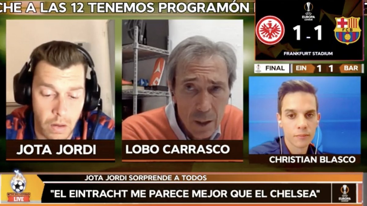 😳"El EINTRACHT me parece MEJOR EQUIPO que el CHELSEA". #UEL 

👉La frase de <a href="/jotajordi13/">🏴󠁧󠁢󠁥󠁮󠁧󠁿Jota Jordi🏴󠁧󠁢󠁥󠁮󠁧󠁿</a> que sorprende a todos en #ChiringuitoLive
🔴YT: youtu.be/IazXhAhtAAk
🟣TW: twitch.tv/elchiringuitotv
🔵FB: fb.watch/ceNodYWOvU/