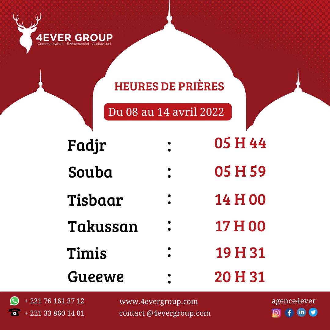 agence4ever's tweet photo. 🕌 [#heuredepriere] 

Bon vendredi 🤍🙏🏾

Besoin de nos services de conception ou d’impression, CONTACTEZ-NOUS vite ! 

☎️ 76 161 37 12 / 33 860 14 01 
📍Dakar, Yoff 

Suivez ce lien pour voir notre catalogue dans WhatsApp et discuter de votre projet: https://t.co/8OlOhctdOM https://t.co/eBBonVIsfD