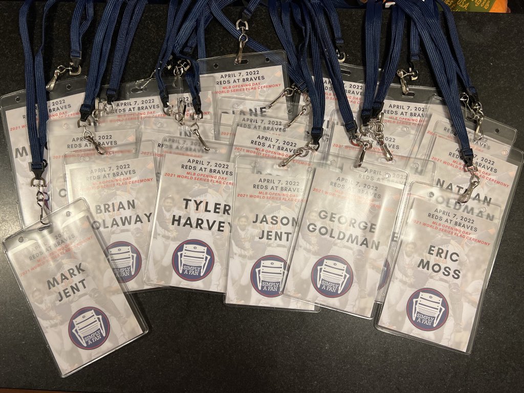 MarkHJent's tweet photo. 1/ MLB Opening Day is here! I’ve got a @simplyafan18 sold out group of 20 going to Atlanta for @Braves @Reds tonight where the defending champs will be having a pregame ceremony unveiling their World Series Flag! Stay here for a thread all day.
#OpeningDay #ForTheA
#SimplyAFan https://t.co/ecHAc8X2of