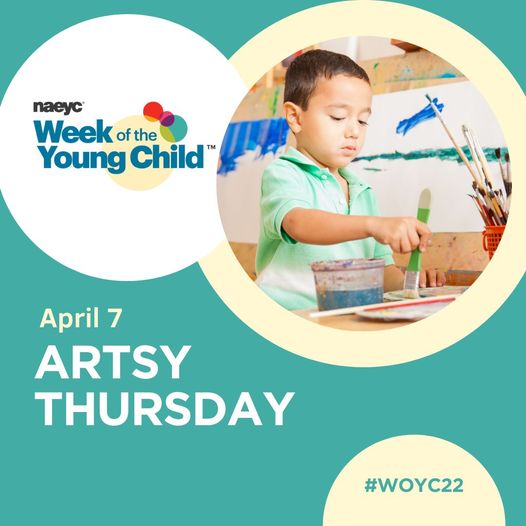 KentResourceCtr's tweet photo. It's Artsy Thursday! Are you ready to get creative? Take out the supplies and let children craft a work of art from their imaginations! Share photos of their creations with us using #woyc22 https://t.co/eP9JeAlQNd