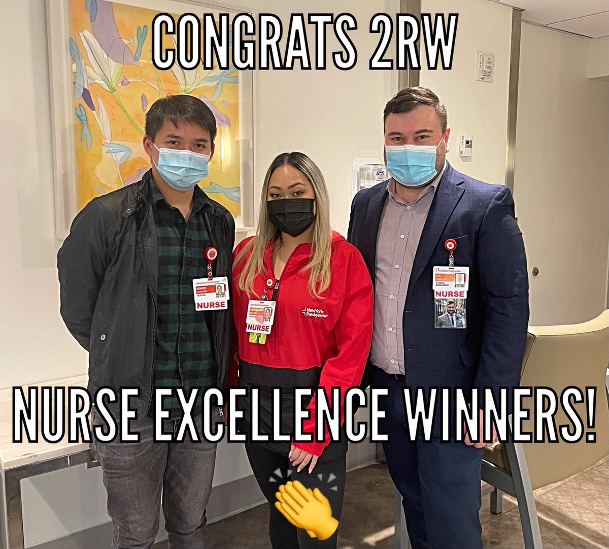 NYP/Allen: So proud of these winners (Preceptor, Clinical RN, Nurse Leader)! Well deserved!🙌 
#LeadingByExample
⁦<a href="/BernadetteKhan/">Bernadette Khan</a>⁩ ⁦<a href="/AllinatTheAllen/">AllenHospital</a>⁩ ⁦<a href="/allen_spine/">Allen Surgical Spine Unit</a>⁩