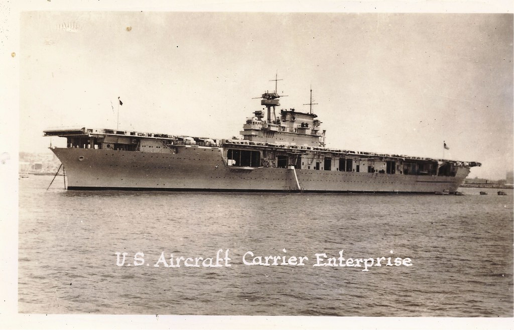 0Entreguerras's tweet photo. El #USSEnterprise y la #TaskForce16 (cruceros #USSNorthampton y #USSSaltLakeCity) zarpan de Pearl Harbor, Territorio 🇺🇲 de Hawaii, para dar encuentro al #USSHornet, que porta el escuadrón de B-25 del teniente coronel Doolittle. https://t.co/rc9zAxJ3aU