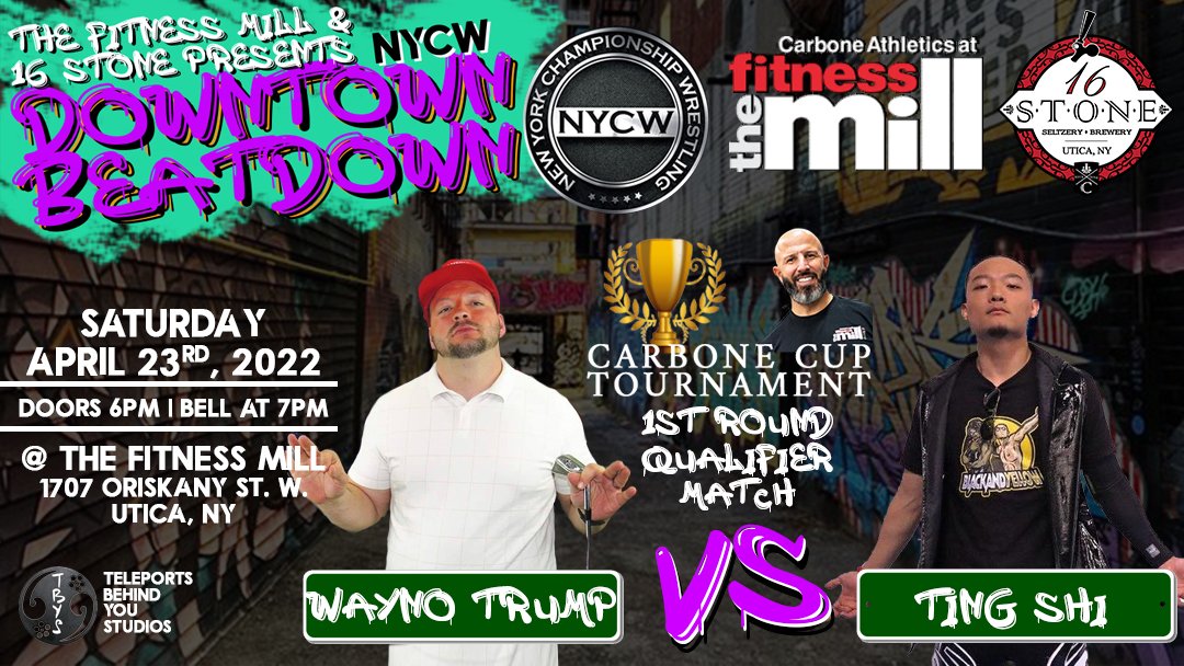 brownpapertickets.com/event/5391294

He's back to make wrestling great again and prepare for a title run in 2024! Can WaynO handle the high flying Asian Sensation Ting Shi in the first round of the Carbone Cup!?