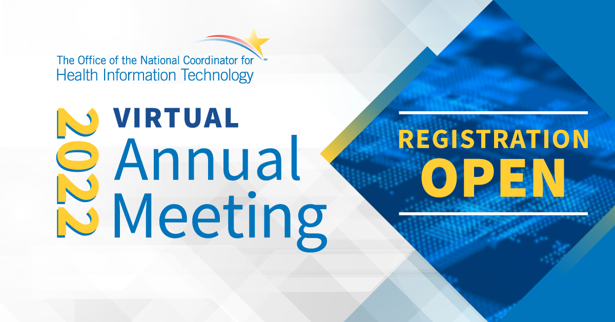 JUST ANNOUNCED: Full agenda and new exhibit booths announced for the #ONC2022 Annual Meeting Spring sessions! Register now – healthit.gov/news/events/20… #HealthIT