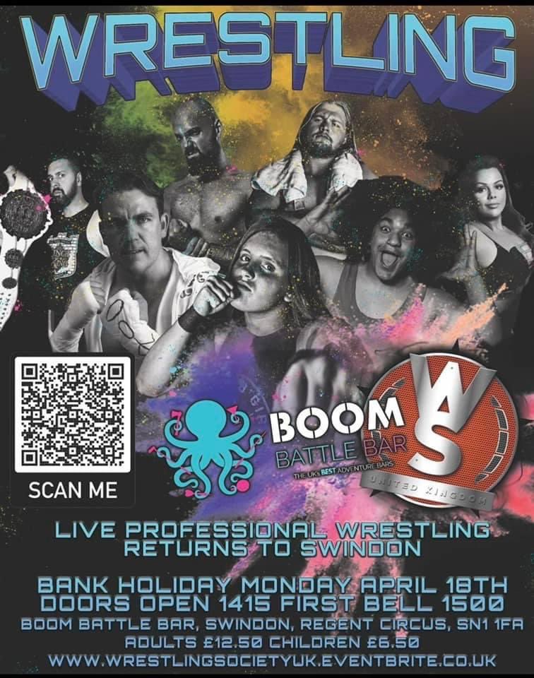 wrestle_society's tweet photo. @matslam13 @4FW_Fans Monday 18th April we will be Live in Swindon and our show will feature a lot of the 4fw roster :) https://t.co/LCmXSmlBq7