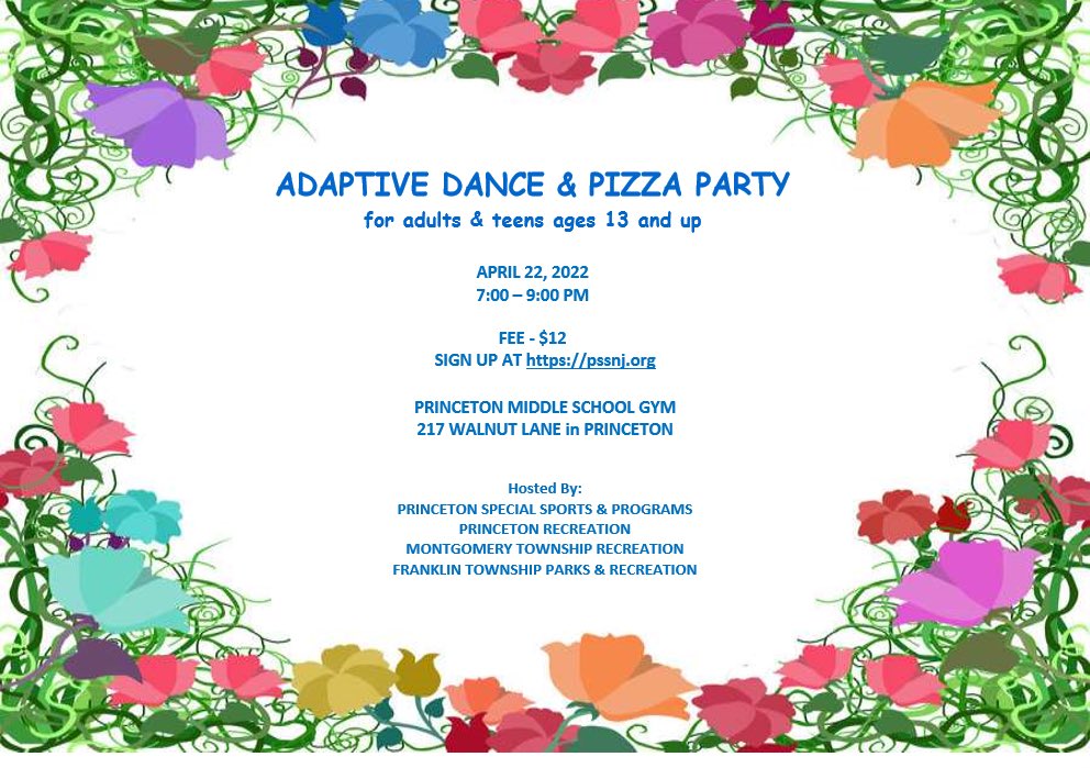 Princeton Special Sports & Programs (@princetonpss) on Twitter photo Next Adaptive Dance - 4/22. Sign up by 4/20 at pssnj.org. <a href="/PrincetonRec/">Princeton Recreation Dept.</a> <a href="/MontyRec/">MontgomeryRecreation</a> <a href="/TwpofFranklin/">Township of Franklin</a> <a href="/EdenAutism/">Eden Autism</a> @YCSCares <a href="/mlmcnj/">Miracle League of Mercer County, NJ</a> <a href="/princetonK12/">PrincetonK12</a> <a href="/PrincetonNJ_Gov/">The Municipality of Princeton</a> Next Adaptive Dance - 4/22. Sign up by 4/20 at pssnj.org. <a href="/PrincetonRec/">Princeton Recreation Dept.</a> <a href="/MontyRec/">MontgomeryRecreation</a> <a href="/TwpofFranklin/">Township of Franklin</a> <a href="/EdenAutism/">Eden Autism</a> @YCSCares <a href="/mlmcnj/">Miracle League of Mercer County, NJ</a> <a href="/princetonK12/">PrincetonK12</a> <a href="/PrincetonNJ_Gov/">The Municipality of Princeton</a>