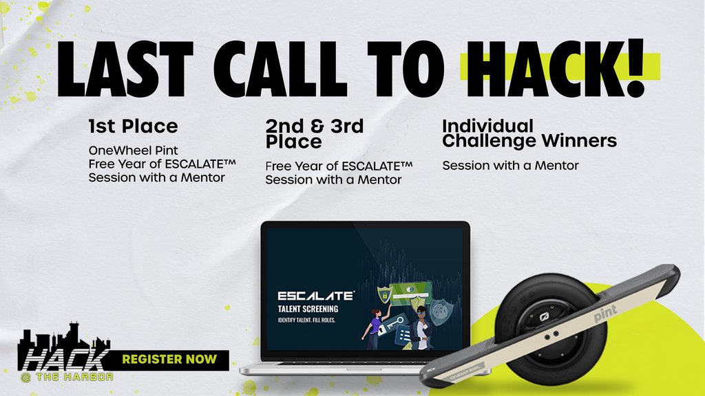 HathCon's tweet photo. LAST CALL for Hack at the Harbor💥. What's in it for you? 

Test your skills among hackers, gain employment opportunities, meet mentors, and win big prizes! Registration Ends TOMORROW (4/8) at 7 am ET!

➡️https://t.co/AzJdH5ZGTR

 #cybersecurityexpert #techexpert  #cybercrime https://t.co/mepeE380eW