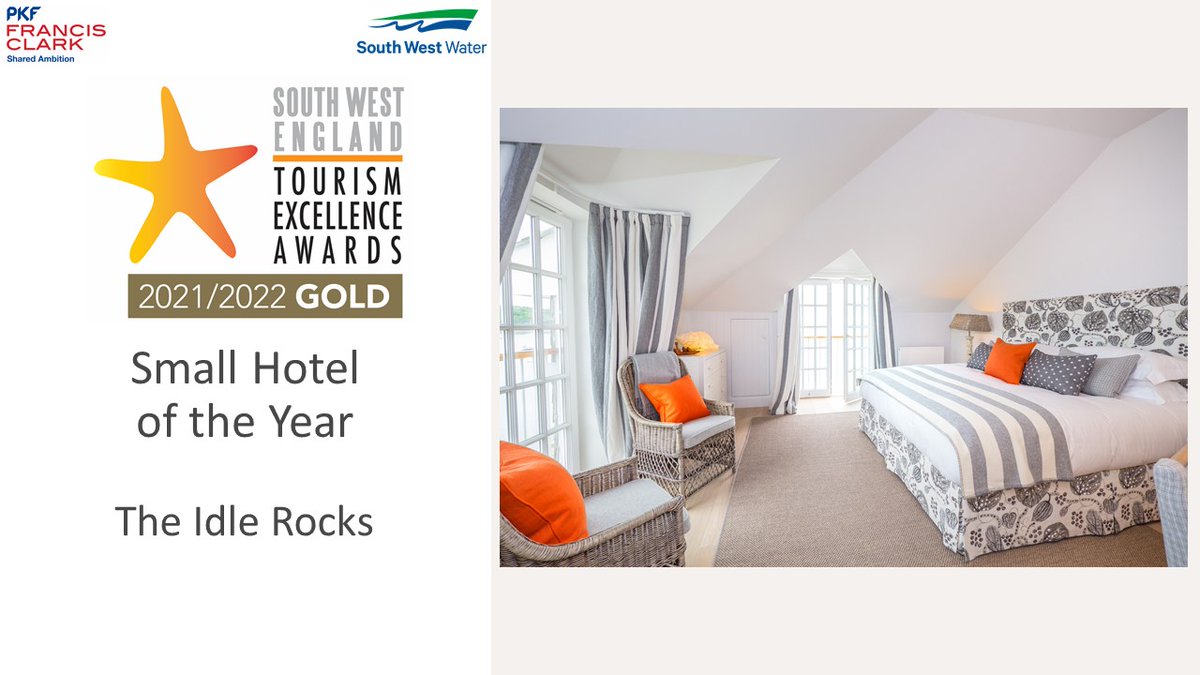 South West Tourism Awards (@swtourismawards) on Twitter photo And finally our Gold Award winning South West Small Hotel of the Year The Idle Rocks, #Cornwall @TheIdleRocks Huge Congratulations and many thanks to our sponsor <a href="/pkfFrancisClark/">PKF Francis Clark</a> #SWTAwards And finally our Gold Award winning South West Small Hotel of the Year The Idle Rocks, #Cornwall @TheIdleRocks Huge Congratulations and many thanks to our sponsor <a href="/pkfFrancisClark/">PKF Francis Clark</a> #SWTAwards