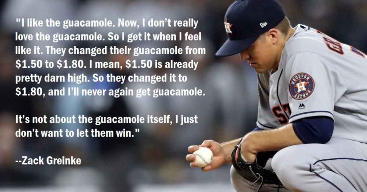 KingofJUCO (@kingofjuco) on Twitter photo Still the greatest quote of all time by Zack Greinke.
Thank you for this <a href="/PitchingNinja/">Rob Friedman</a> Still the greatest quote of all time by Zack Greinke.
Thank you for this <a href="/PitchingNinja/">Rob Friedman</a>