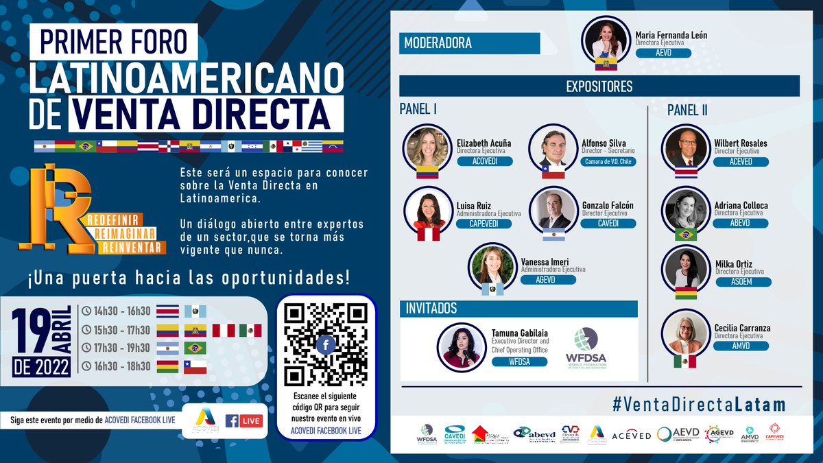 VentaDirectaArg's tweet photo. 10 países, 10 Asociaciones, 10 casos de éxito empresarial y emprendimiento con ética, trabajo en equipo y respaldo humano… más de 10 millones de personas que son ejemplo de pujanza. Conozca nuestro sector #VentaDirectaLatam 19.04.22 https://t.co/ei6Ez2nswk