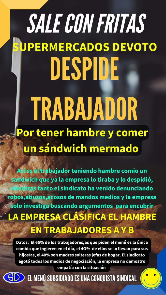 SindicatoDeTra4's tweet photo. Apoyo a los compañer@s del sindicato de @devoto_uy https://t.co/vKAULIoS6s