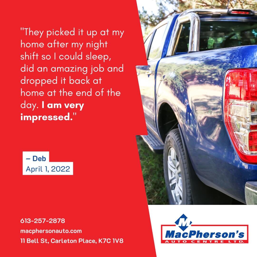 macphersonauto's tweet image. Deb may have left us a 5-star review on April Fool's Day, but we're pretty sure it's not a joke! 😆.  Thank you for the kind words, Deb.  🔧