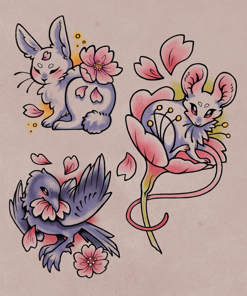 dumbbitchkuu's tweet photo. Critter tattoo designs I released on instagram 🌸 https://t.co/fPkAdAGwzz