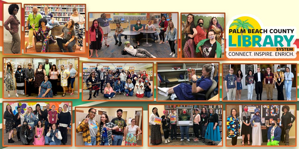 Today is a true Throwback Thursday! We asked our staff to dress in outfits from their favorite decade ... and they definitely delivered! 🕺 #spiritweek #NationalLibraryWeek #MyLibrary
