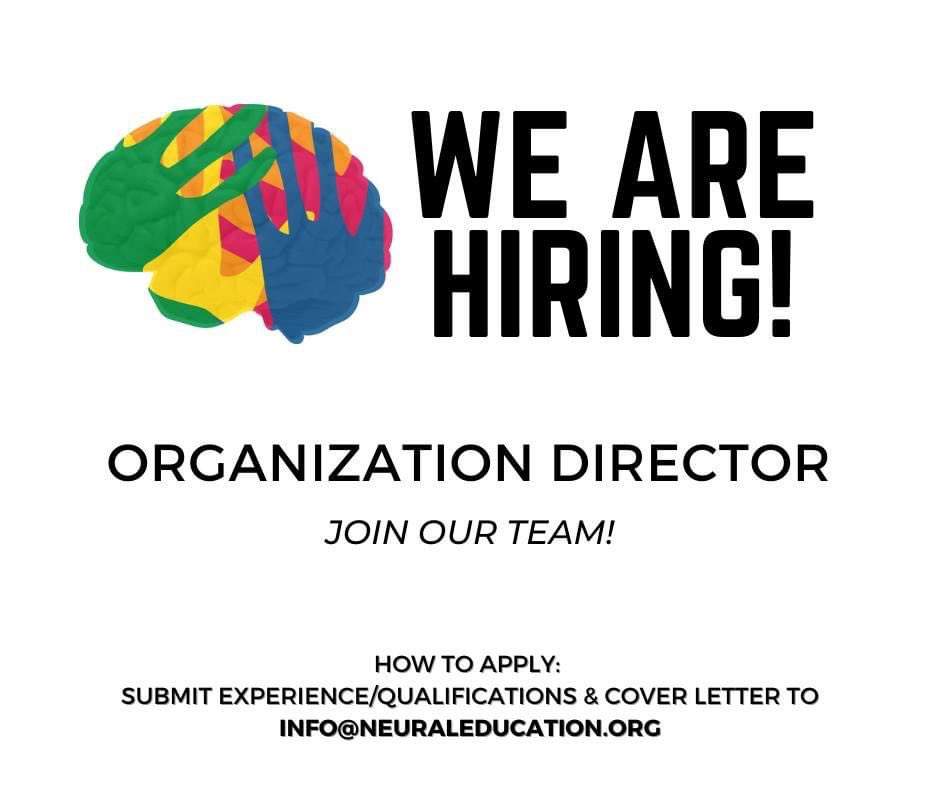 We are #hiring! The Neural Education Organization #Director is the organization’s most senior operations leader, partnering with the Program Director, all staff and volunteers, and the Board of Directors to achieve its short and long-term objectives.  #neuraled #raftingup