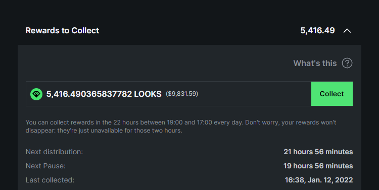 Yesterday <a href="/dingalingts/">dingaling</a> bought an <a href="/AzukiOfficial/">Azuki</a> for 275 $ETH on @LooksRareNFT 

The reward he got for it? 5.416 $LOOKS which is almost 10.000 $ and over 3 $ETH

I said it before and will say it again, it literally pays you to buy or sell on LooksRare

looksrare.org