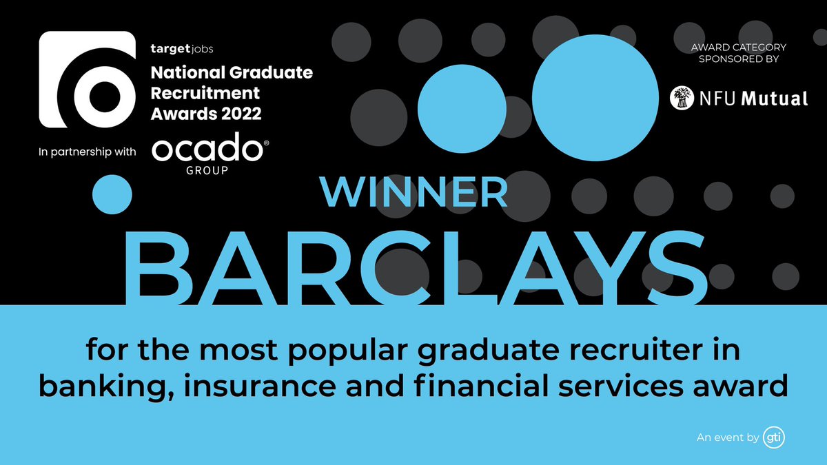 Group_GTI's tweet photo. Well done @barclayscareers, huge thanks to sponsor @nfum @nfum_Careers #TJAwards2022 https://t.co/vx2pOURXoO