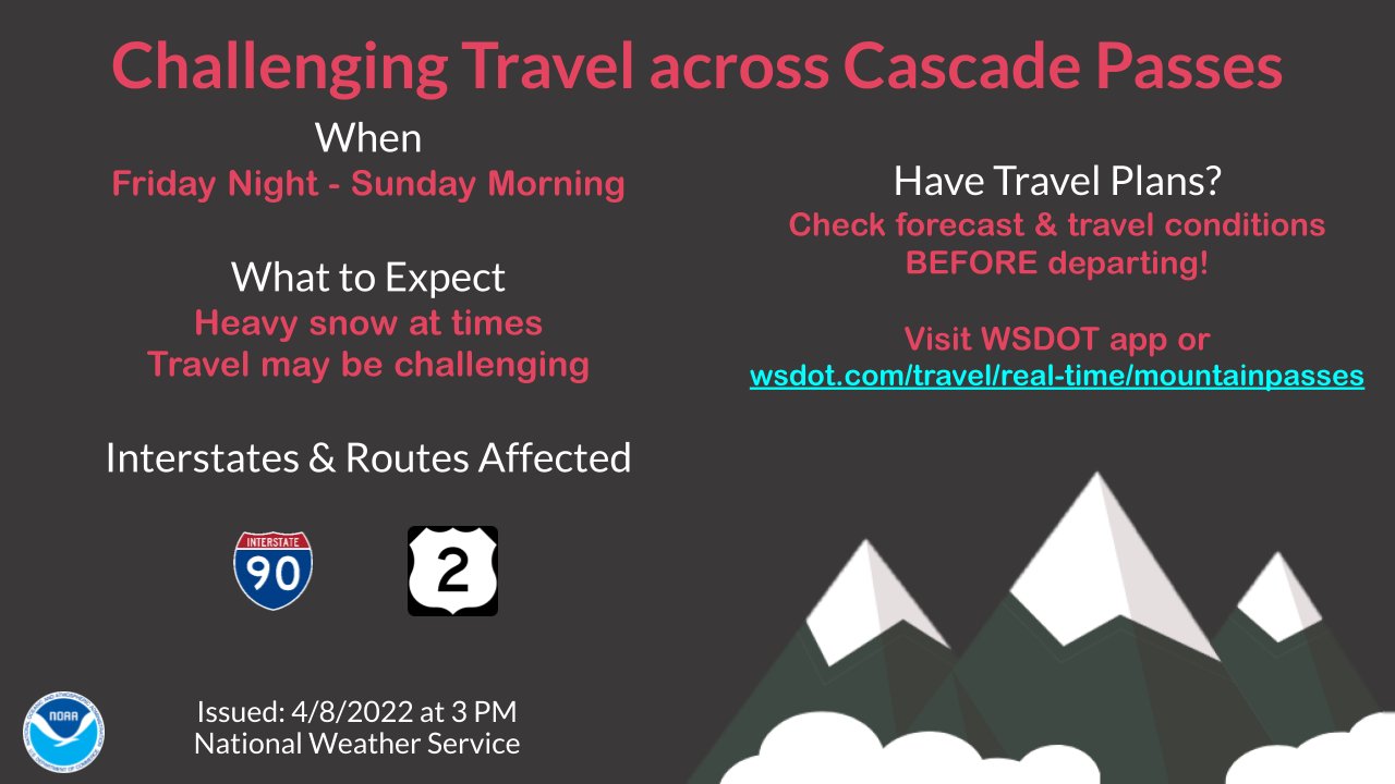 NWS Spokane on Twitter "Heavy Snow at times will make travel difficult