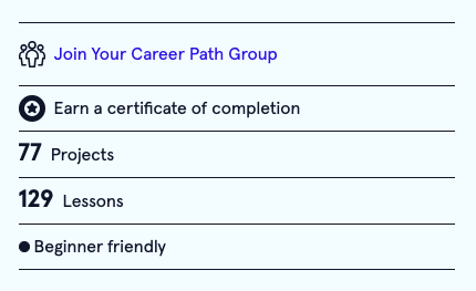 codewithmeg's tweet image. About to start the Front End Engineer Career Path on Codecademy. I already work as a FED, but my primary concentration is SCSS. I&apos;m really missing JavaScript, and I&apos;m hoping to advance my dev skills! The course looks pretty intense, but I&apos;ll be updating along the way 👩‍💻