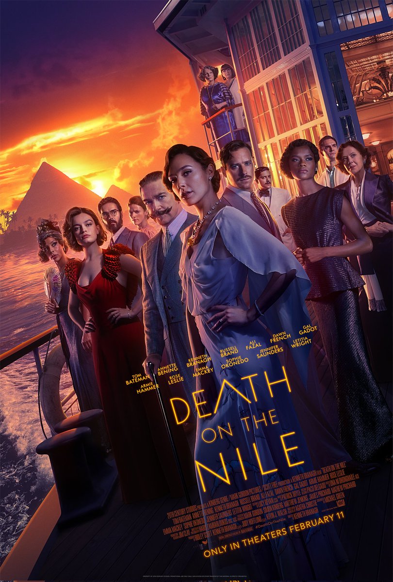 garycymro's tweet photo. Tonight's film: Death on the Nile
#deathonthenile #deathonthenilemovie #agathachristie #poirot #herculepoirot #kennethbranagh #annettebening #gilgadot #timbateman #frenchandsaunders #dawnfrench #jennifersaunders #russellbrand #letitiawright #sophieokenedo #alifazal #emmamackey https://t.co/q2KFxdih7s