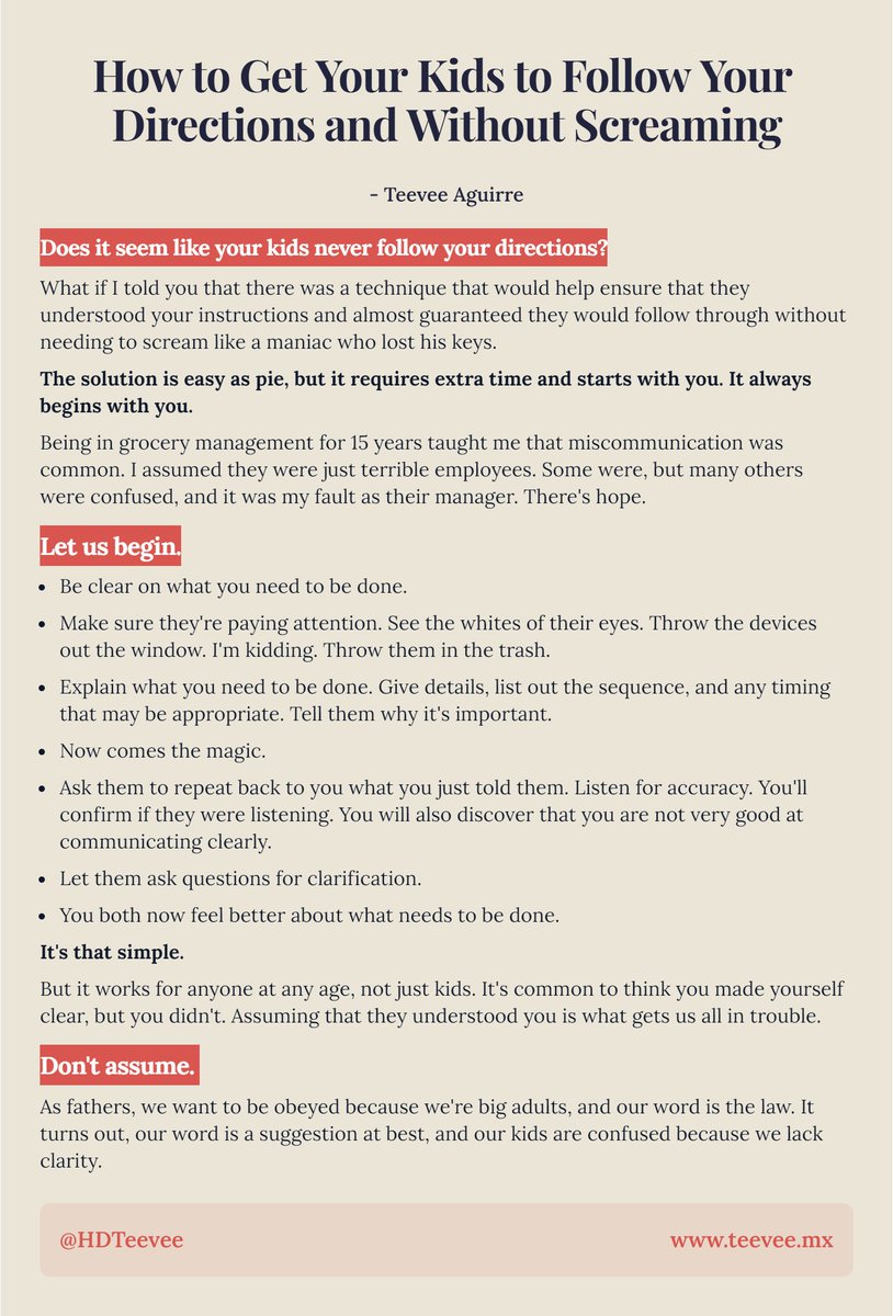 How to Get Your Kids to Follow Your Directions Better and Without Screaming

Being a better community is easy. But it does require clarity, preparation, and this little trick.