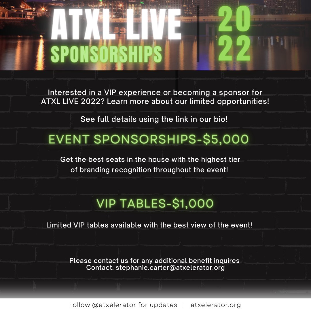 Save the date for ATXL LIVE 2022! Join us for an incredible fundraising event as we celebrate the Class of 2022 and share some tacos! 
| 
Learn more about the event and buy tickets (or a table) here! 
atxelerator.org/atxl-live-2022