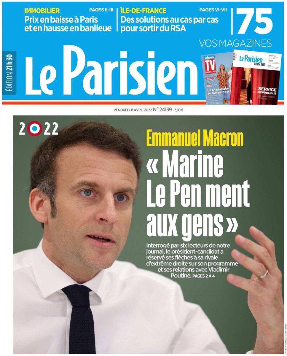 FrontRep's tweet photo. Oui, Marine Le Pen ment aux Français !
Dimanche, #JeVoteMacronDèsLePremierTour ! https://t.co/DuvaPuP8ch