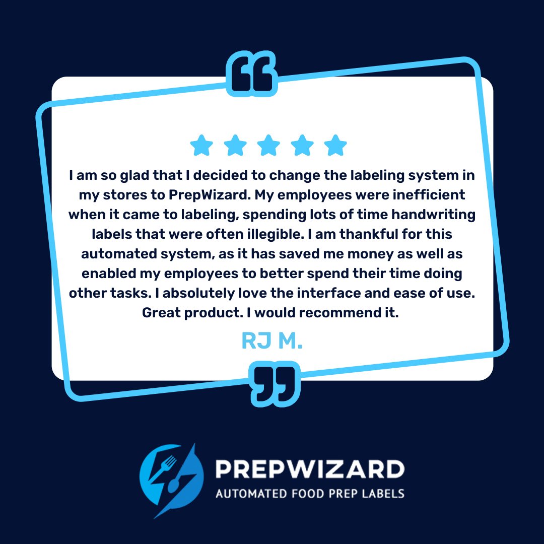 PrepWizardApp's tweet image. See what PrepWizard lovers are saying about our app:

#foodprep #foodprepping #labelingsystem #fastfood #restaurantlabels #automatedsystem #automated #riskfreetrial #savetime #savemoney #savefood #features #efficiency