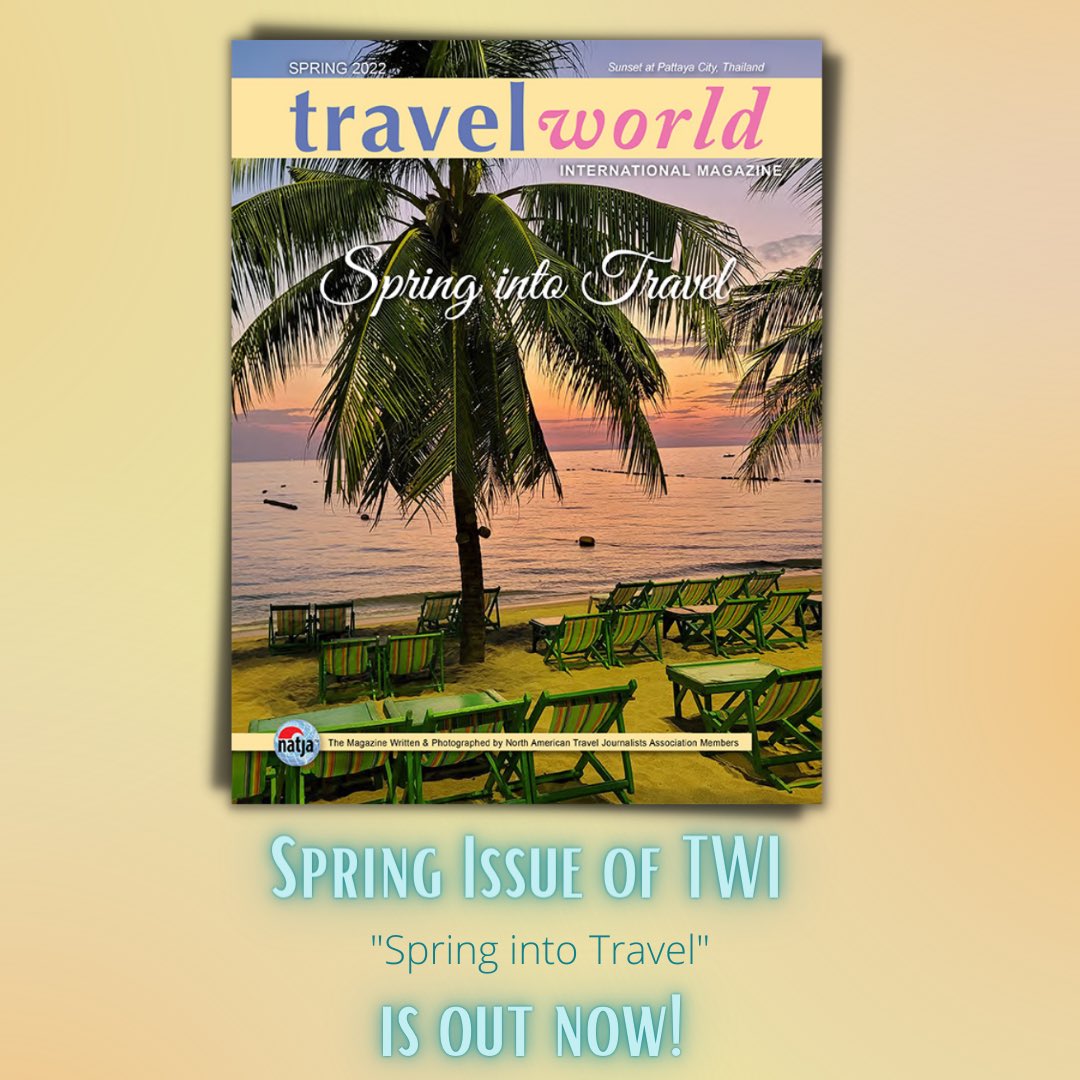 Have you read the latest issue of TWI? Check out the stories and photography of fellow NATJA Members featured in the “Spring into Travel” issue. Link in bio! #NATJA #TWI #SpringIssue #2022 #SpringIntoTravel #TravelWriting #TravelJournalism #NATJAMembers #magazine