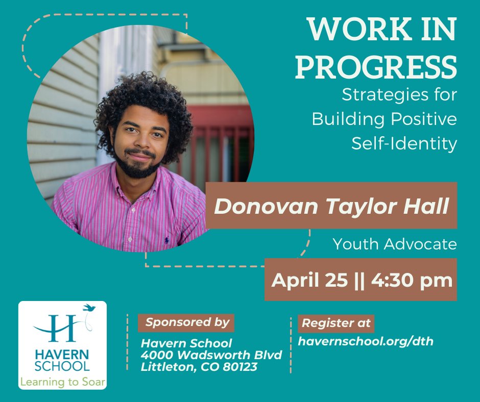 HavernSchool's tweet photo. Join us for an inspiring evening with Youth Advocate Donovan Taylor Hall! Register at https://t.co/zsEDa8J5VX https://t.co/RhYgOHMV5Z