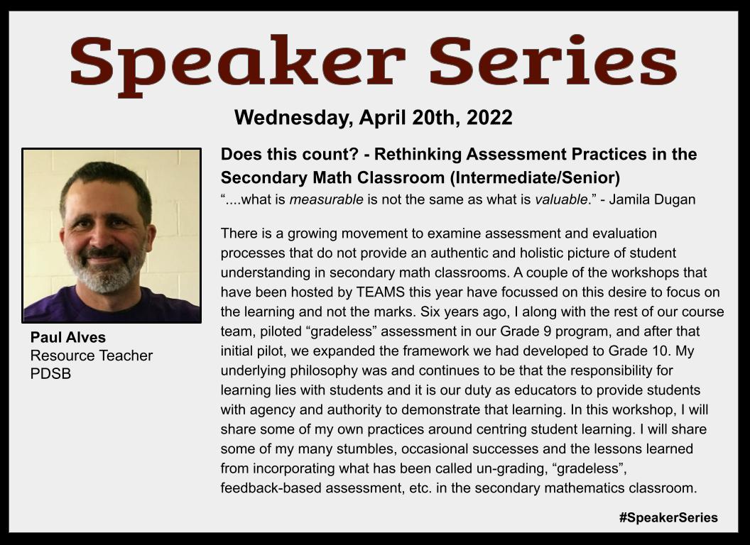 TEAMS (@teams_oame) on Twitter photo Registration is still open for April's #SpeakerSeries Visit mcis.oame.on.ca/index.php. Join <a href="/paul_math/">Paul Thomas Mathews</a> #LisaRossiterThornton & #AnnePrevost as they explore sessions on Assessment in the Secondary Classroom & Financial Literacy. #iteachmath #mathchat #onted Registration is still open for April's #SpeakerSeries Visit mcis.oame.on.ca/index.php. Join <a href="/paul_math/">Paul Thomas Mathews</a> #LisaRossiterThornton & #AnnePrevost as they explore sessions on Assessment in the Secondary Classroom & Financial Literacy. #iteachmath #mathchat #onted