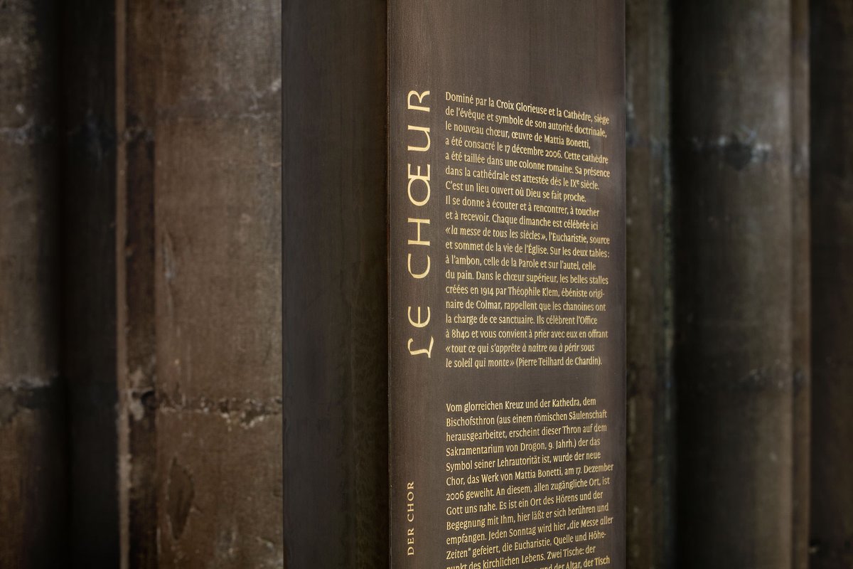 We’re happy to share an update on this project. The installation of the info systems made for the #Cathedral Saint-Étienne of Metz (FR), for which we co-designed with @nouvelleetiquette bespoke #types for its 800 anniversary, is ready. And it looks great. bit.ly/3v3DFWJ
