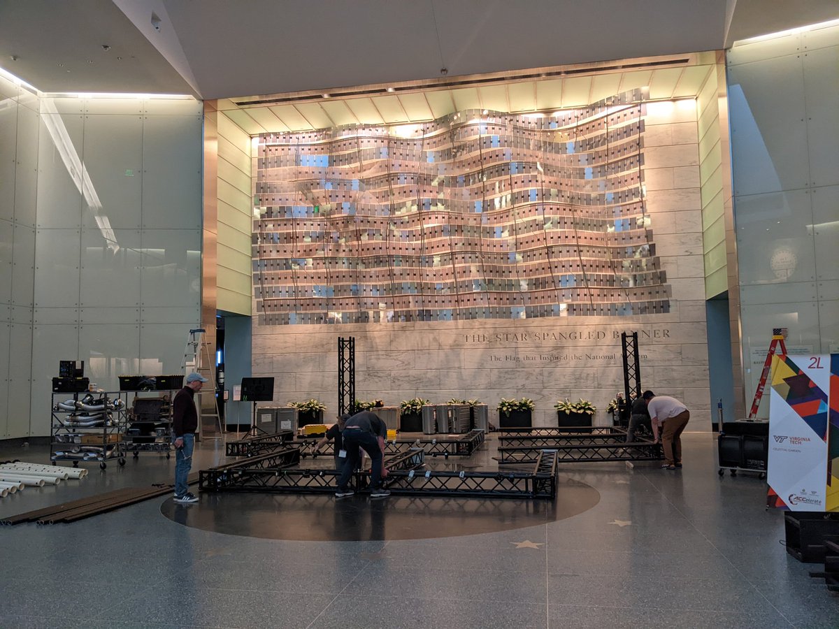VT ICAT (@vt_icat) on Twitter photo Well it's starting. #acceleratefestival <a href="/amhistorymuseum/">National Museum of American History</a> is going up. 25 exhibits will be up in just a few short hours. Well it's starting. #acceleratefestival <a href="/amhistorymuseum/">National Museum of American History</a> is going up. 25 exhibits will be up in just a few short hours.
