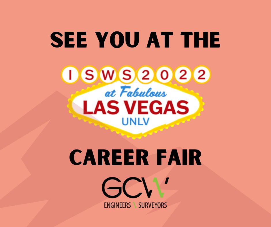 GCW_Eng's tweet image. One week to go! GCW will be recruiting for summer 2022 Student Interns and full-time, EITs at the Intermountin Southwest Student Symposium Career Fair hosted by #UNLVASCE on April 14th!
We look forward to seeing you there!

#ISWS2022  #asce  #civilengineering #internships
