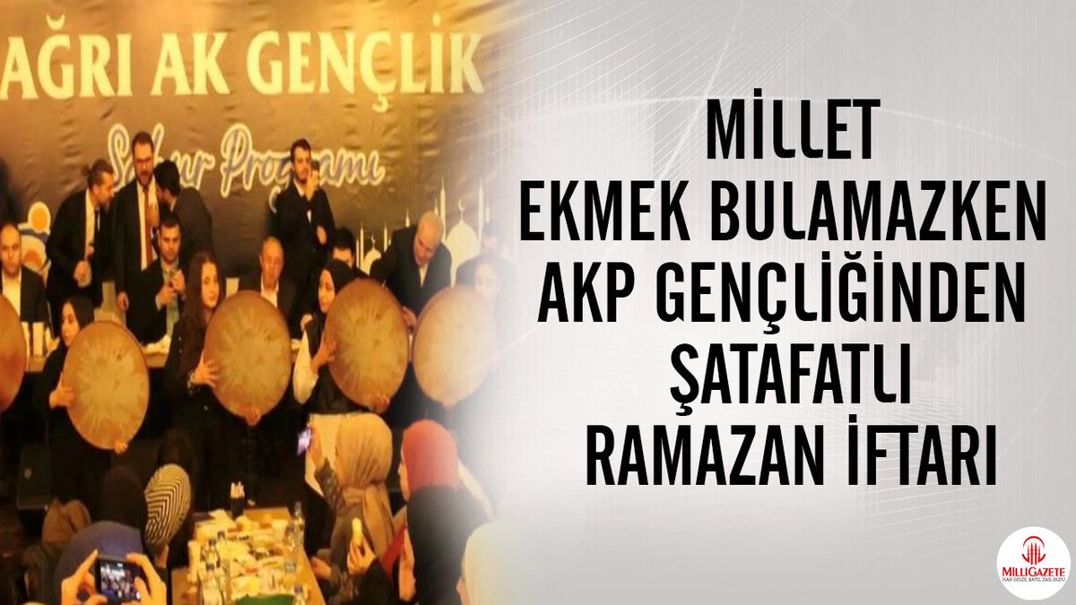 milligazetecom's tweet photo. Millet ekmek bulamazken AKP gençliğinden şatafatlı Ramazan iftarı
https://t.co/R2SbzFlbwk https://t.co/Q4Jz3C52Qr