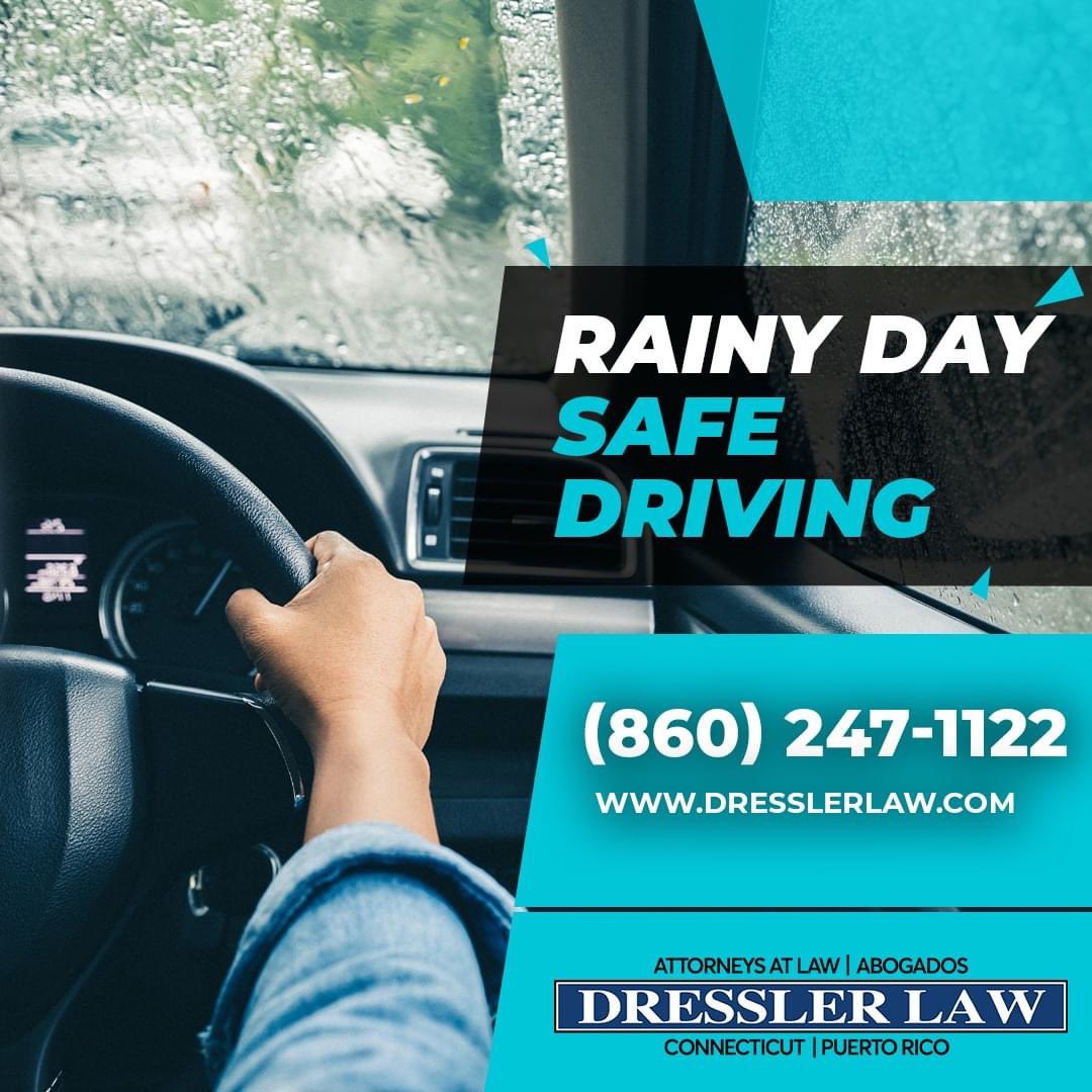 Esté preparado para un día lluvioso asegurándose de que sus neumáticos, frenos y luces tengan el máximo rendimiento y funcionen correctamente. ¿Lesionado? Llame a Dressler Law y #NoBajesLaGuardia