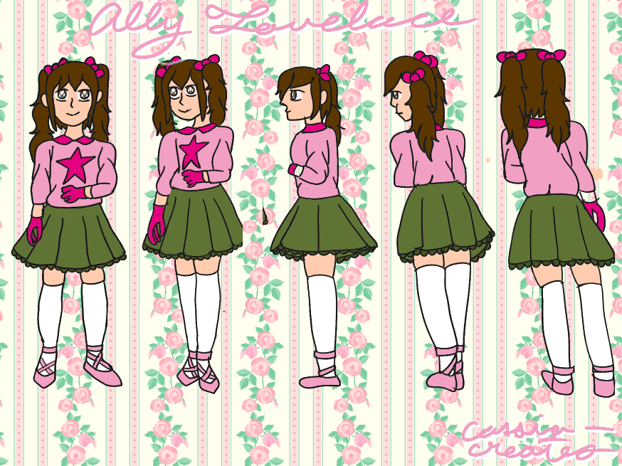 cassia_creates's tweet photo. Ally Lovelace - character sheet for a party member in a game I want to create one day. Magical girl &amp; girlfriend of the main protagonist.

#oc #characterdesign #charactersheet #conceptart #lgbtartist #artistsontwitter https://t.co/LnbkBAWlZh