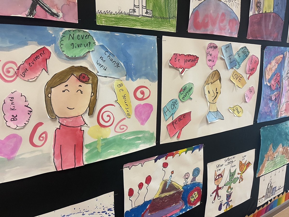 Mrs_Darden_'s tweet photo. I absolutely LOVED seeing this artwork our eagles have created based off the book Say Something. So powerful and creative π¨ #TeamFES #GrowHereSoarHere https://t.co/rBqnJ2gpF3