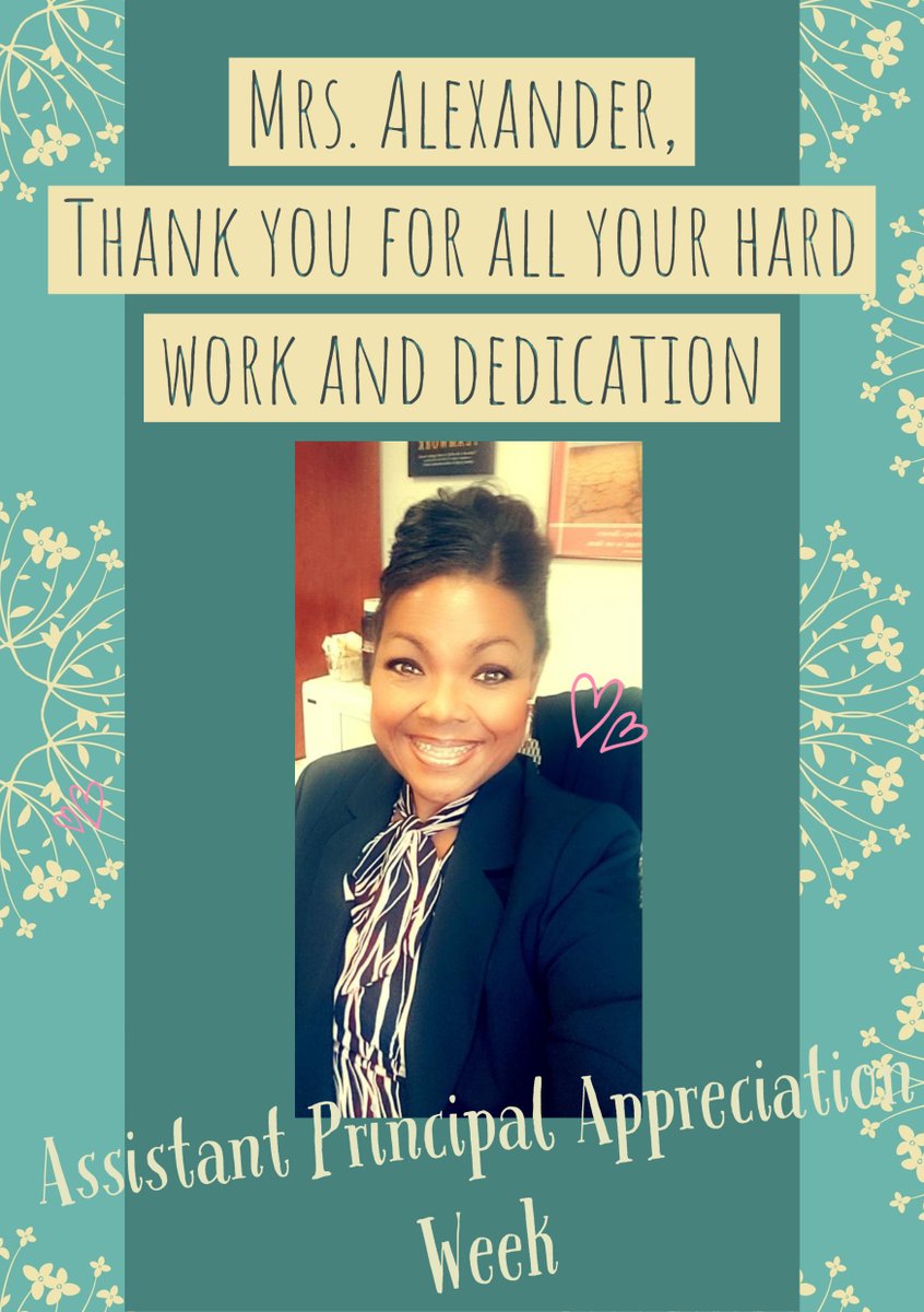Mrs. Alexander, thank you for all your hard work and dedication to everyone at Almeria Middle School! We have the best Assistant Principal!