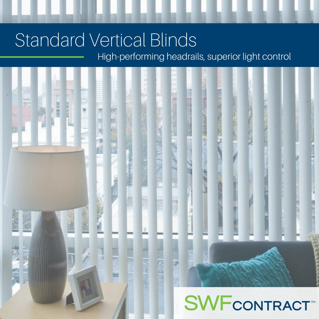 SFcontract's tweet photo. Installing SWFcontract Standard Vertical Blinds will beat the competition in durability and value for your next commercial window coverings project.

View our standard vertical blind product options: https://t.co/PMfJctXa3n https://t.co/5kfSM6PNkI