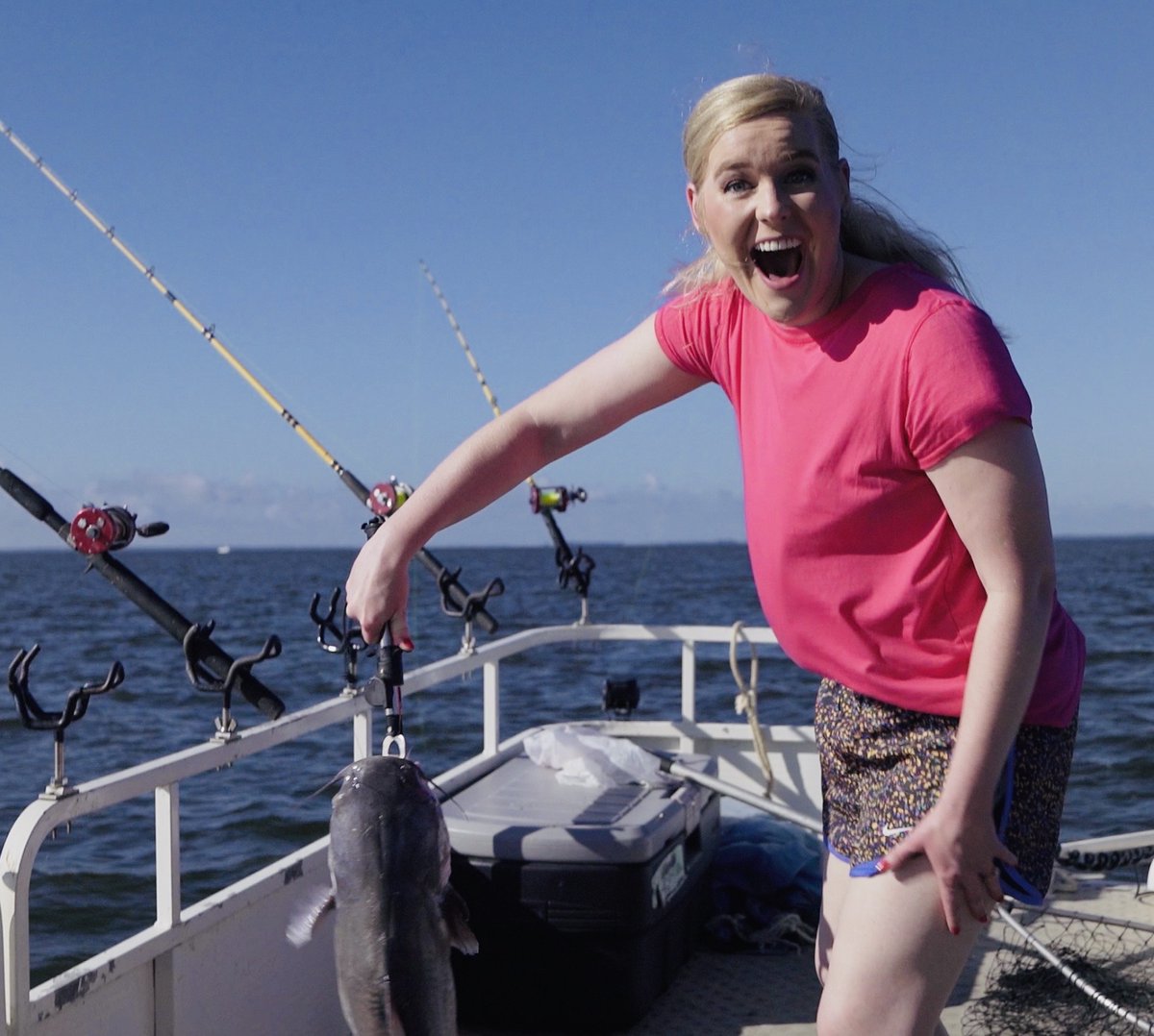 Discover_SC's tweet photo. Cast your line with Devyn as she discovers the delights of fishing the waters of Lake Moultrie in this episode of Go For It. https://t.co/M25OBb6sSE #DiscoverSC #GoForItSC #FishinSC @SCETV https://t.co/TjBCXJkBJF