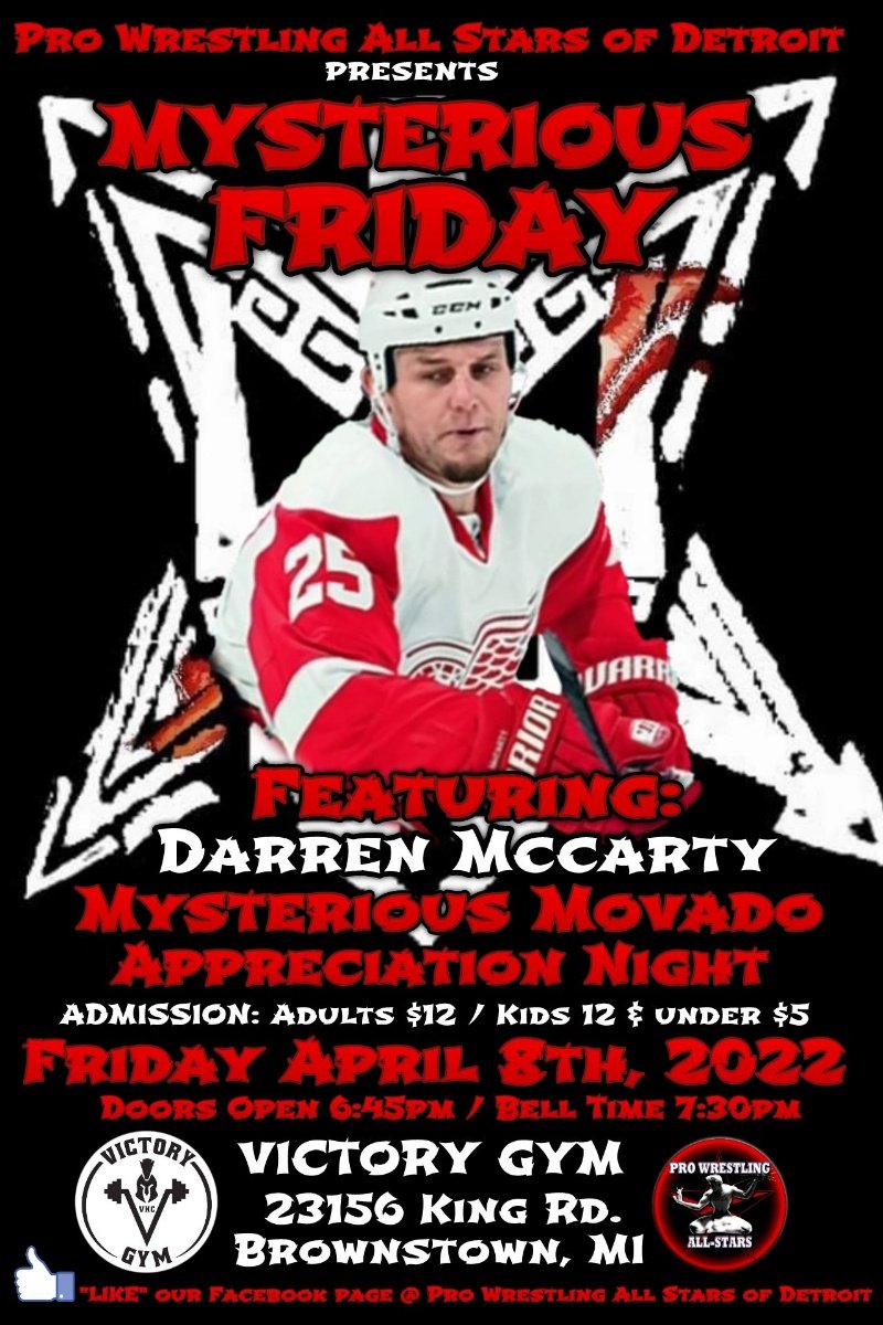 Come celebrate over 25 years ot Mysterious Movado on pro wrestling with @DarrenMcCarty4 and many more!