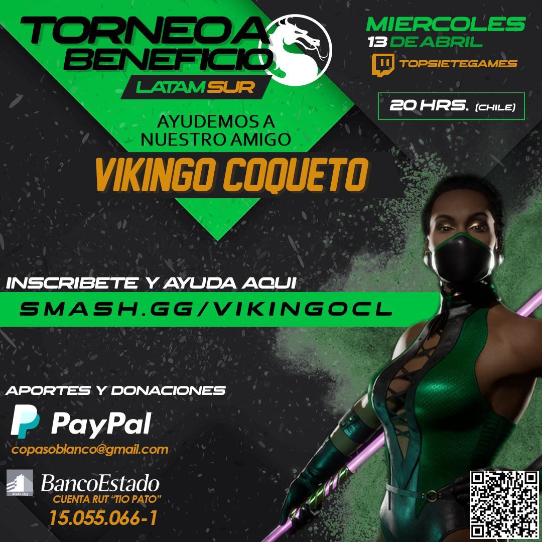 ZENKO_eSports's tweet photo. Nuestro amigo @CoquetoVikingo Esta pasando por un difícil momento de salud, por lo la comunidad de MK deicidio hacer este torneo a beneficio, que se llevara a cabo el día miércoles 13 de abril.
https://t.co/sVTW8JB4zU
Se agradece la difusión y de antemano muchas gracias https://t.co/xA7uHk7AhD