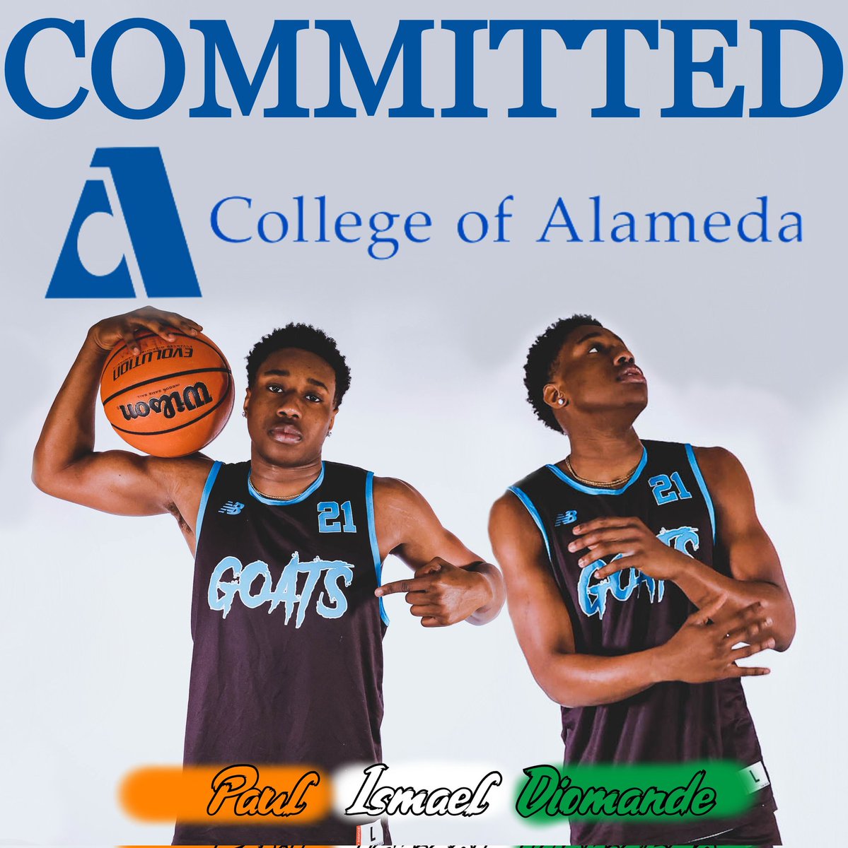 Class of 2022 F Paul Diomande has committed to the College of Alameda!

#GOATlife 🔥🏀🐐🏀🔥