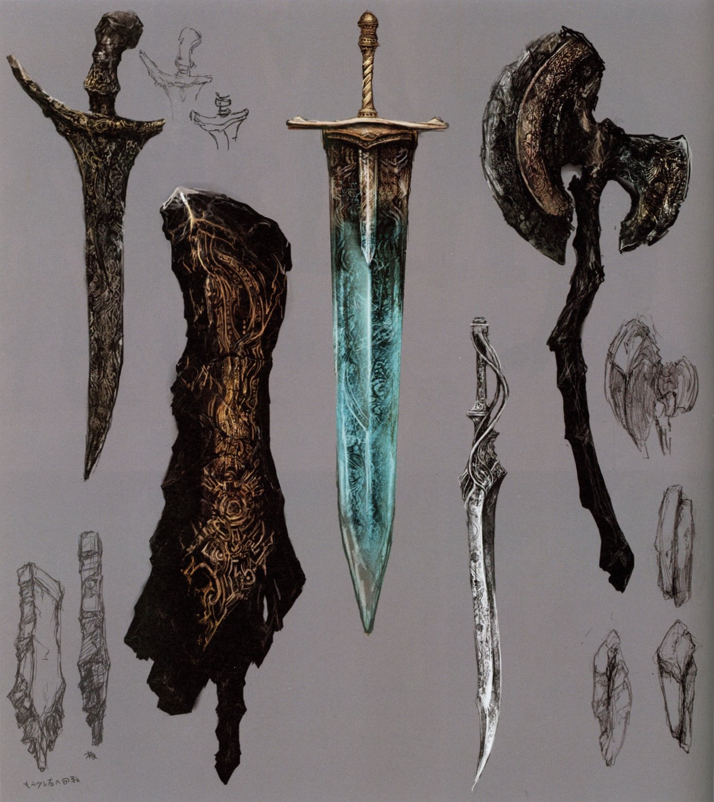 THE ART OF VIDEO GAMES on Twitter: "Concept art | Dark Souls - Dragon  Weapons https://t.co/AIBVA5xTwb" / Twitter
